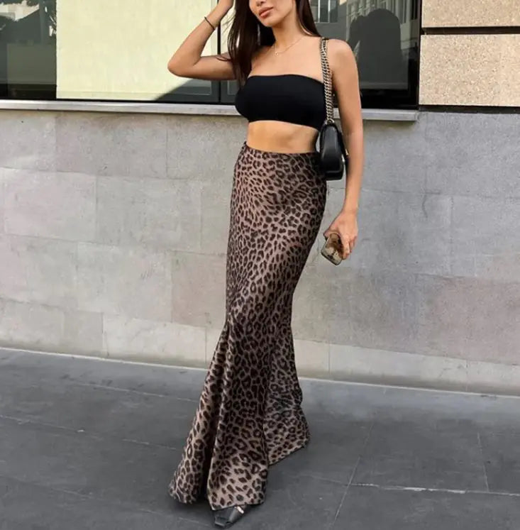 Leopard Print Dress Fashion Mermaid Skirt
