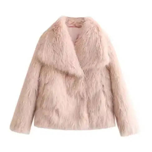 Winter Plush Coat Fashion Thicken Lapel Outwear