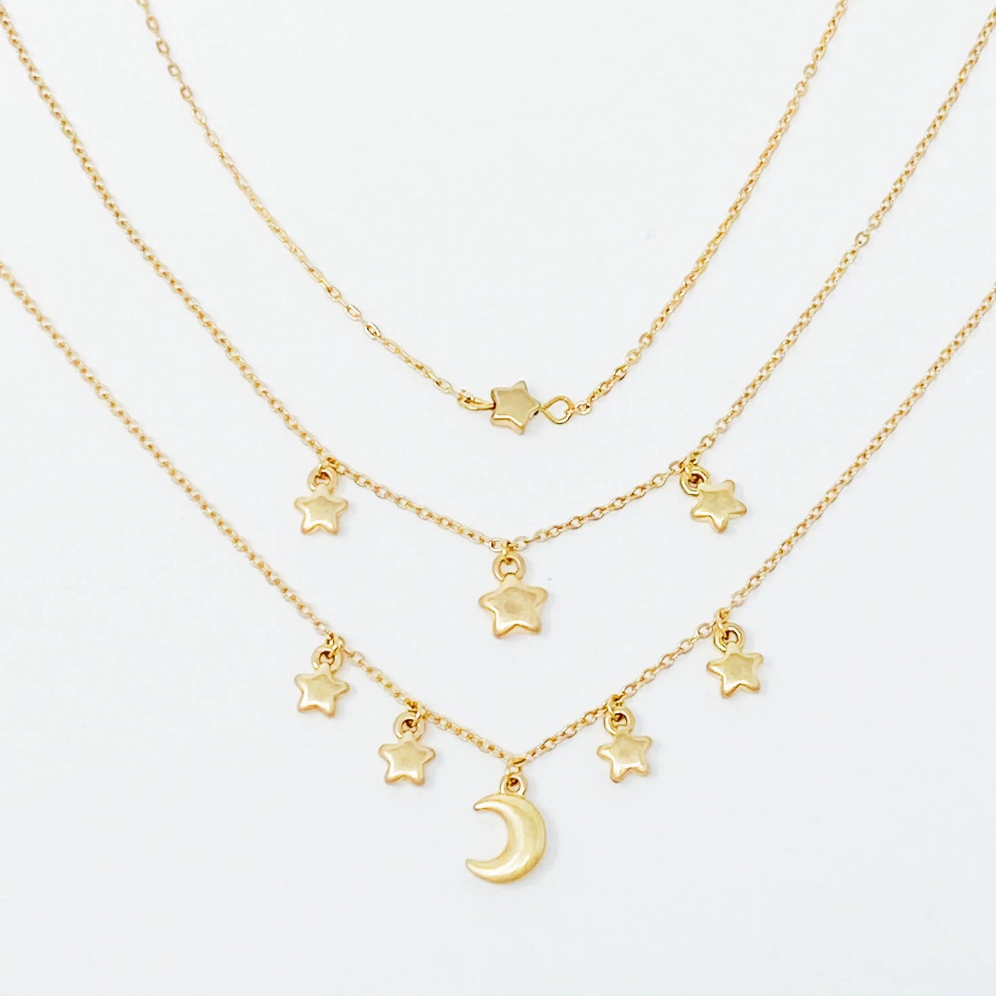 Starred Up Chain Anklet, Set of 3