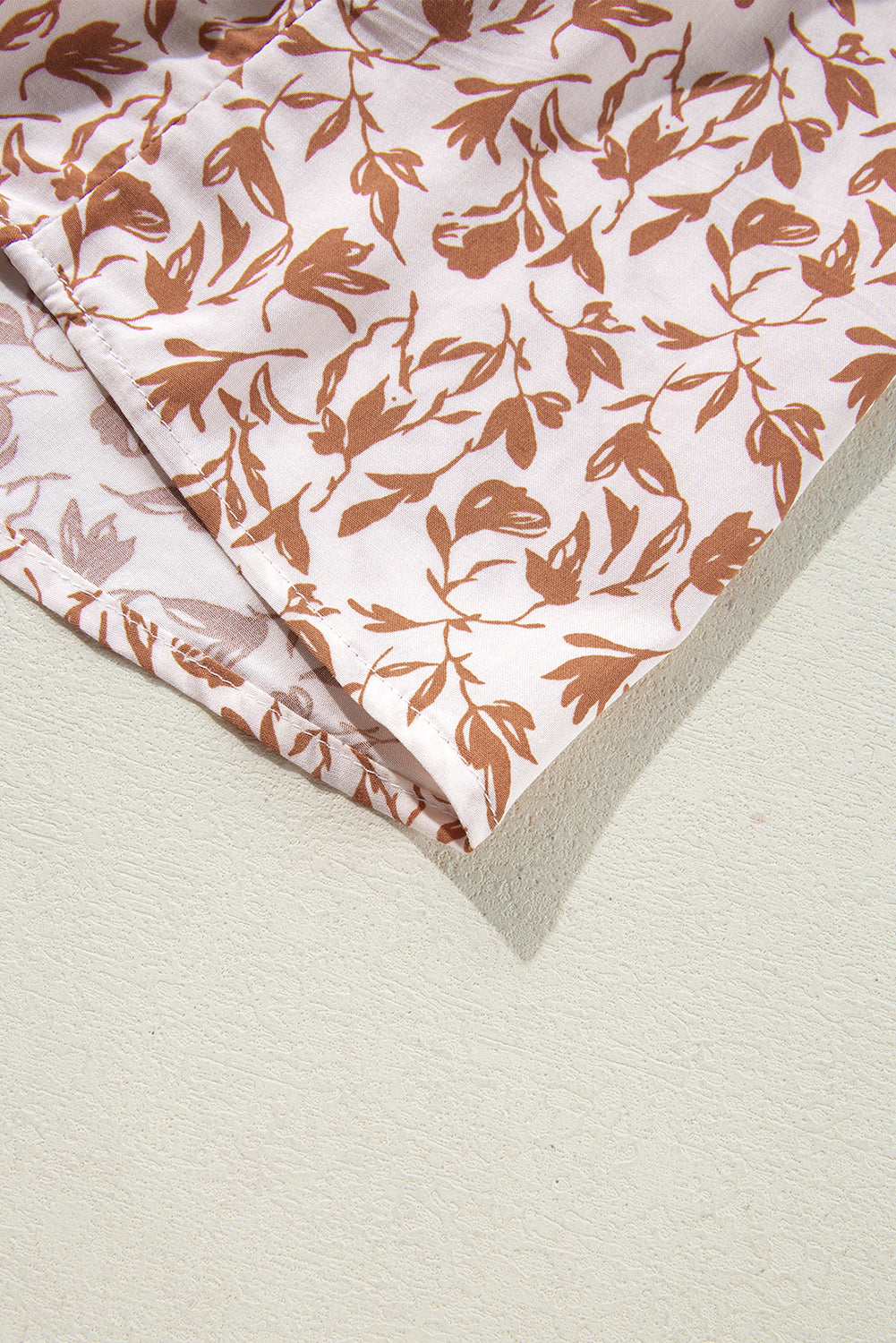 Yellow Printed Floral Print Lace Detail Puff Sleeve Shirt