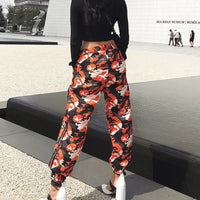 Casual Cuffed Pants, Camouflage Trousers, Drawstring Pants