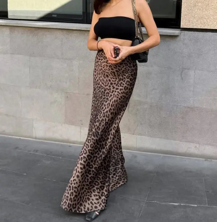 Leopard Print Dress Fashion Mermaid Skirt