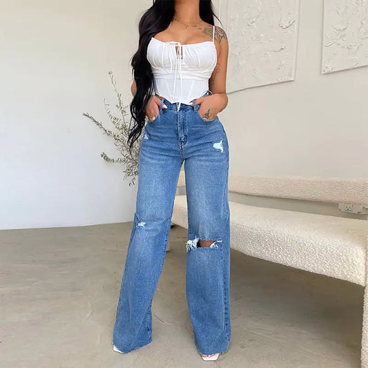 Frayed Casual Pants