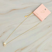 Single Pearl And Diamond Necklace