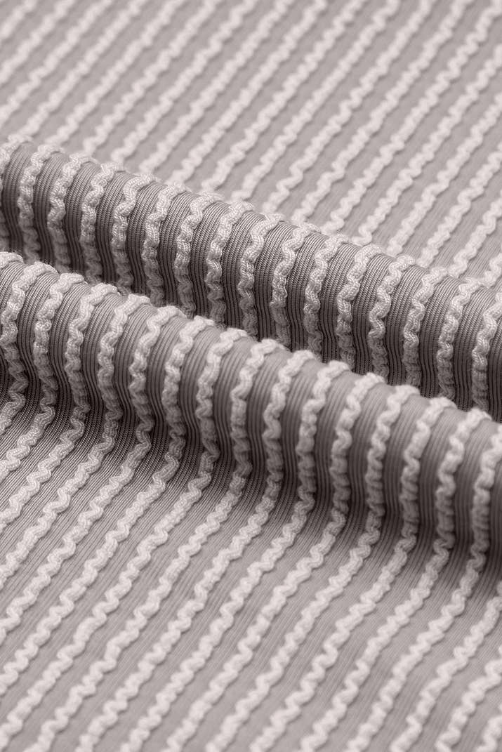 Multicolor Colorblock Ribbed Loose Long Sleeve Top