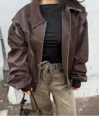 Retro Jacket Cool Stand Collar Long Sleeve Jacket