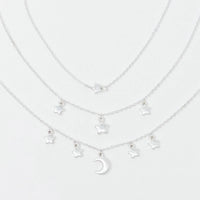Starred Up Chain Anklet, Set of 3