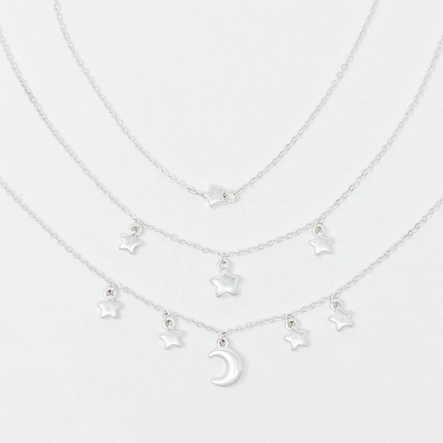 Starred Up Chain Anklet, Set of 3