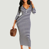 Striped Bodycon Dress Women