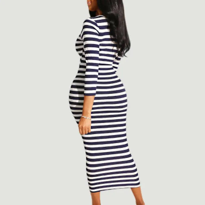 Striped Bodycon Dress Women
