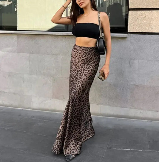 Leopard Print Dress Fashion Mermaid Skirt