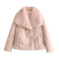 Winter Plush Coat Fashion Thicken Lapel Outwear