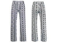Printed Straight-Leg Long Pants
