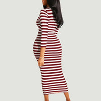 Striped Bodycon Dress Women