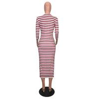 Striped Bodycon Dress Women
