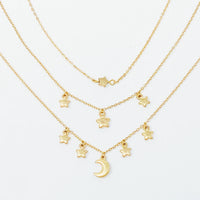 Starred Up Chain Anklet, Set of 3