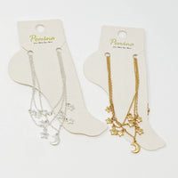 Starred Up Chain Anklet, Set of 3