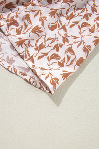 Yellow Printed Floral Print Lace Detail Puff Sleeve Shirt