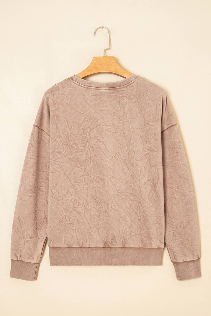 Dune saved by grace Letter Embroidery Mineral Wash Loose Sweatshirt