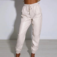 Fashionable Elastic Waist Casual Pants